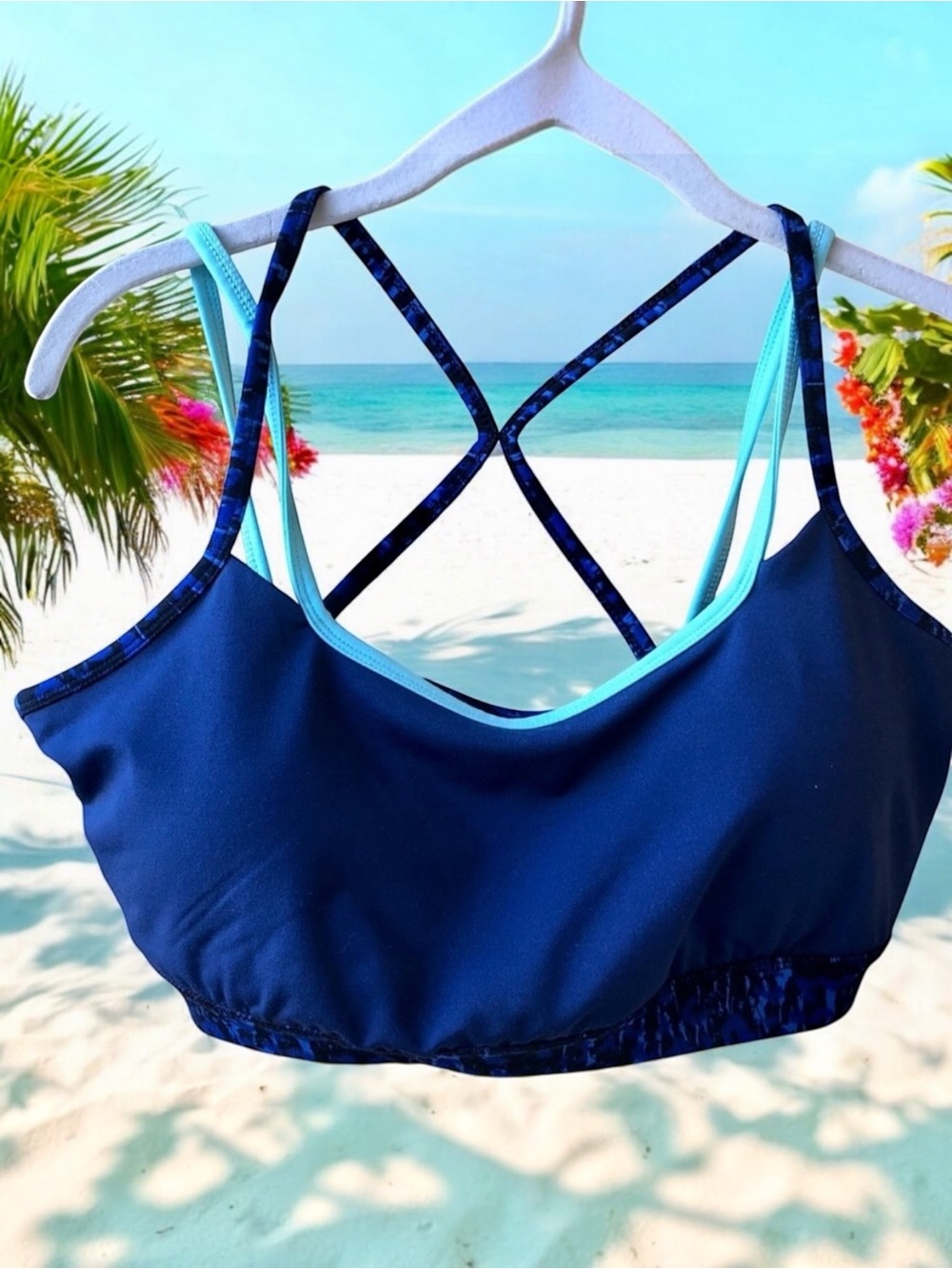 Gaiam Strappy Racerback Sports Bra Padded Cups